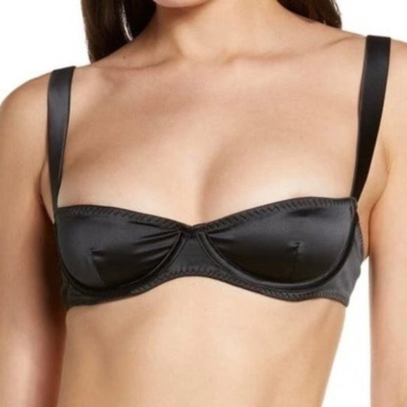 SKIMS Woven Shine Underwire Bra 44C Onyx - Picture 12 of 12